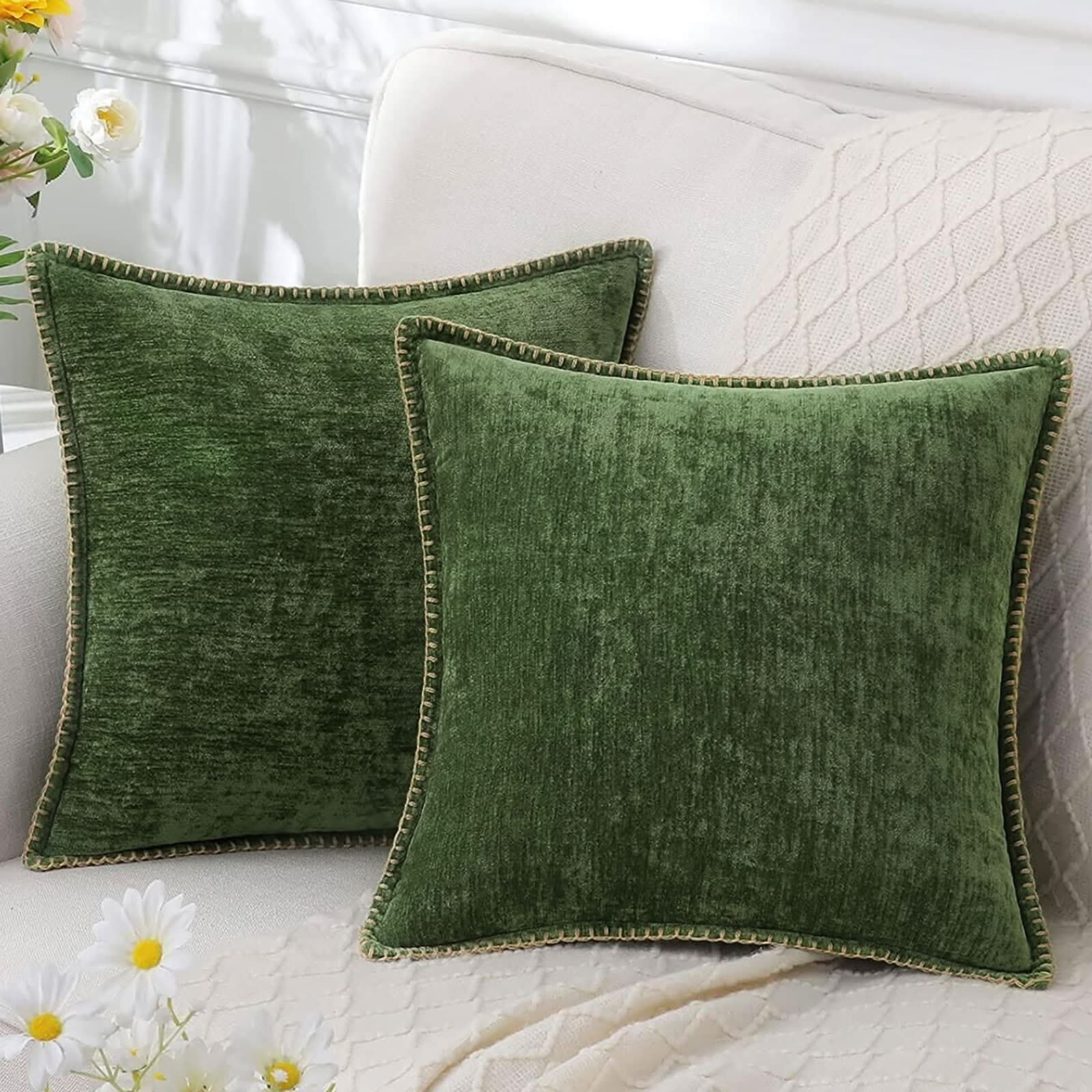 Chenille Cushion Cover Washable Decorative Pillow