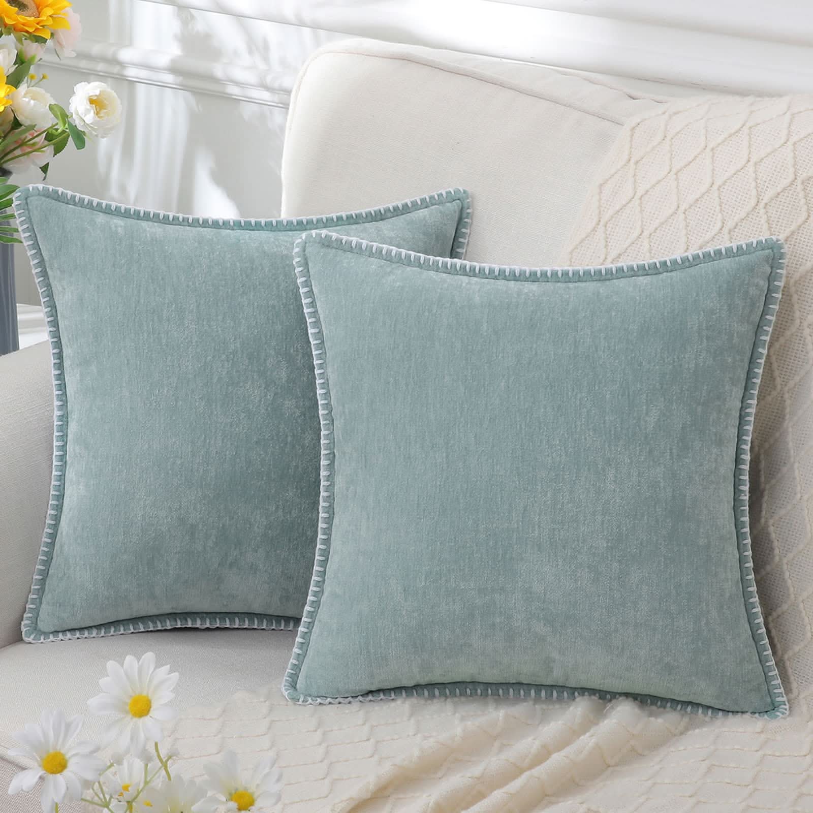 Chenille Cushion Cover Washable Decorative Pillow