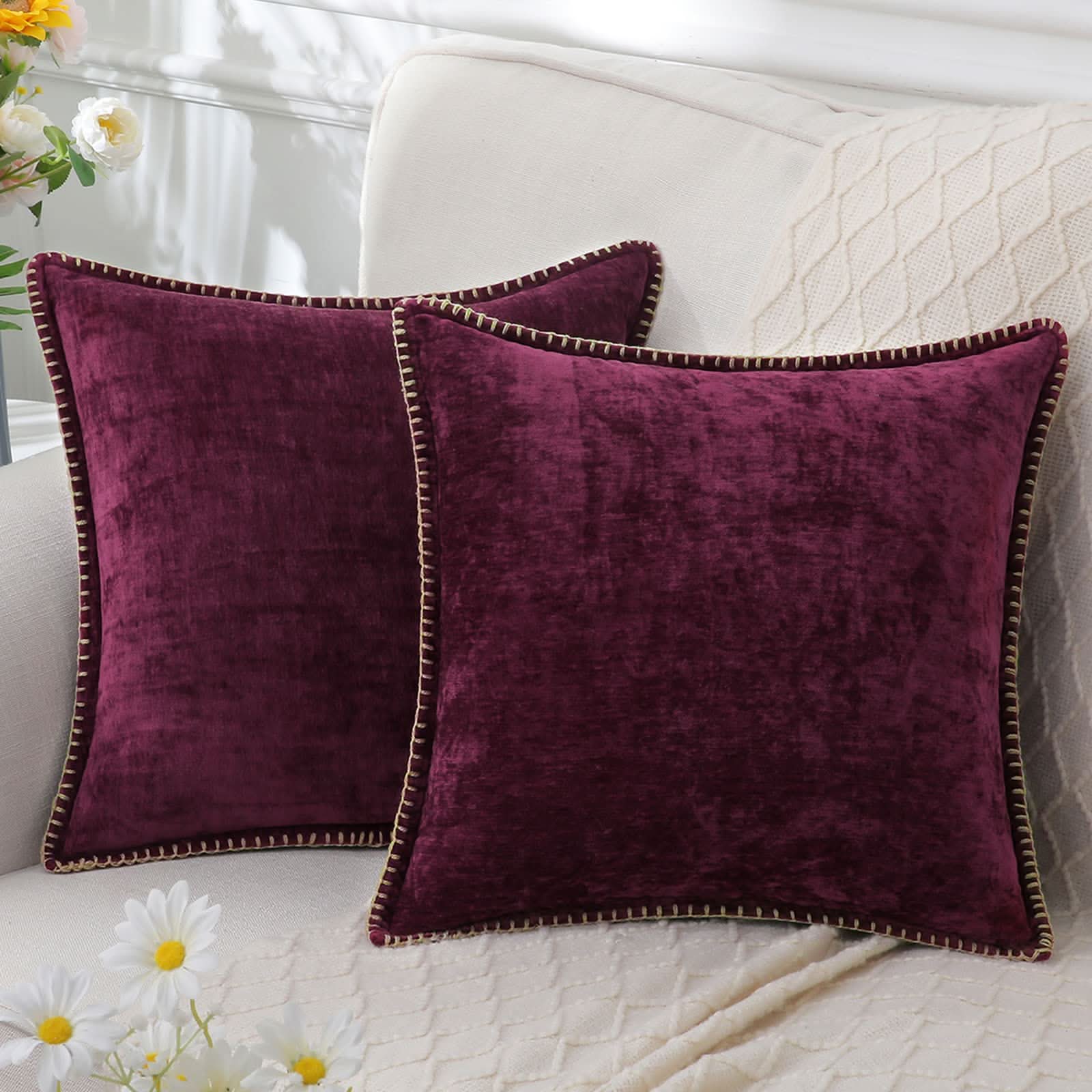 Chenille Cushion Cover Washable Decorative Pillow
