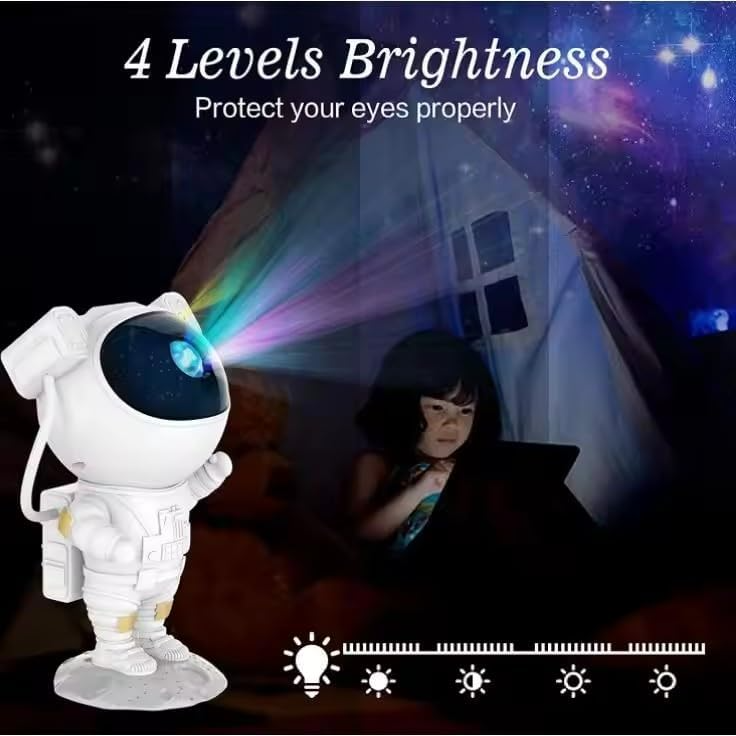 Astronaut Galaxy Projector Night Light for Bedrooms | Nebula and Star Projection, USB Rechargeable | Movable Arms
