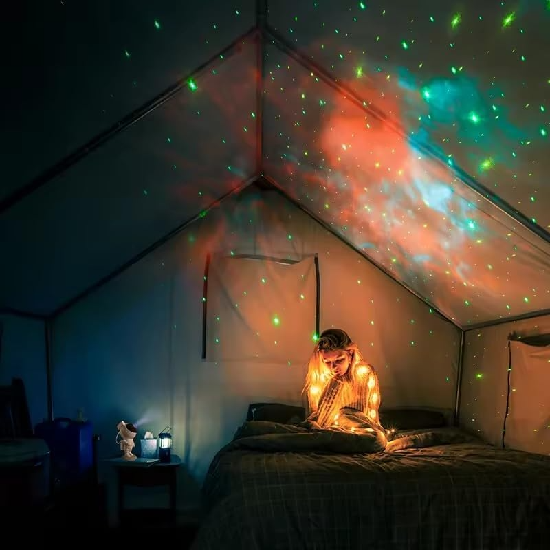 Astronaut Galaxy Projector Night Light for Bedrooms | Nebula and Star Projection, USB Rechargeable | Movable Arms