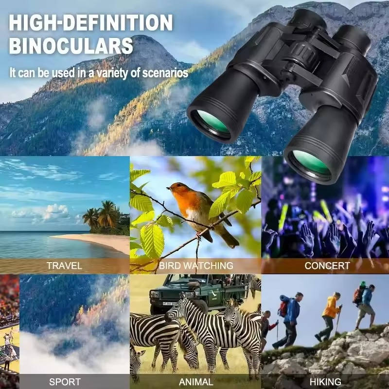 20x50 Long Range Binoculars with BAK4 Prisms | Tripod Thread, Phone Adapter Mount | IPX4 Splash Resistant