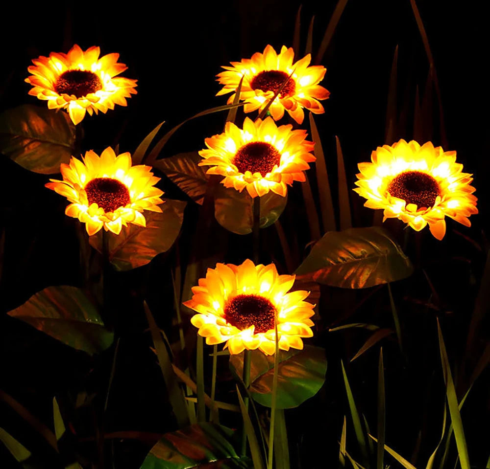 Solar Sunflower Outdoor Light