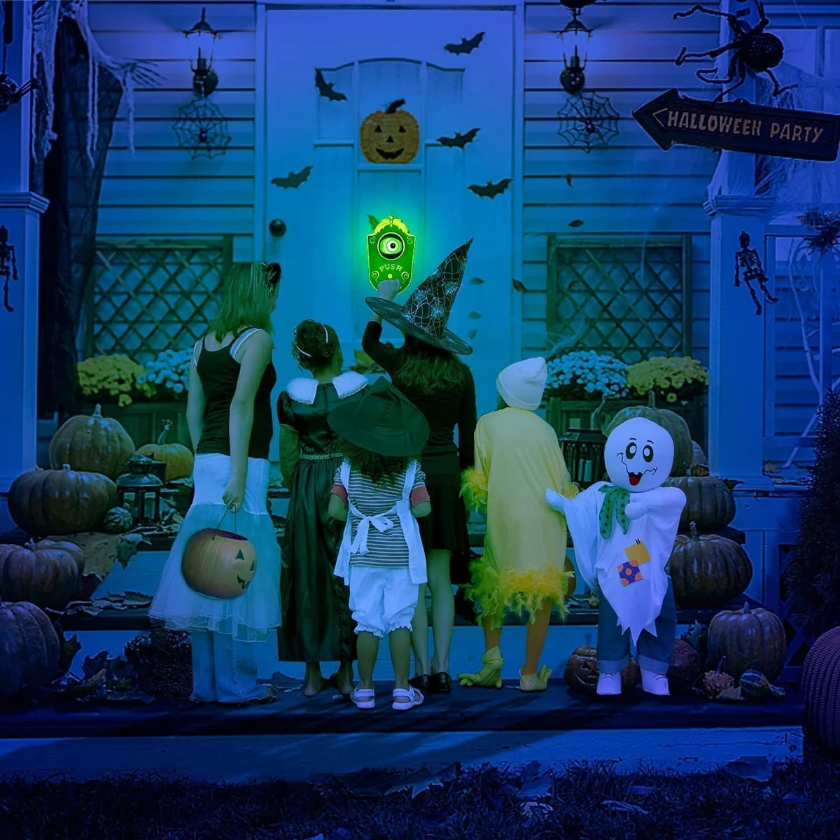Halloween Door Decoration | Available in Black, White | Covers a Standard Doorway for Porches and Entrances