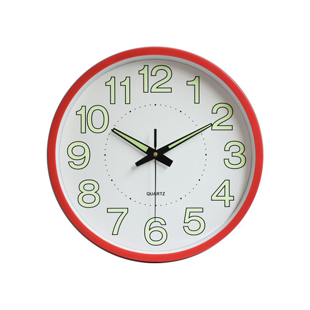 Quartz Wall Clock with Glow in the Dark Numerals | Silent Hands for Bedroom, Office and Hallway | 4 Colors