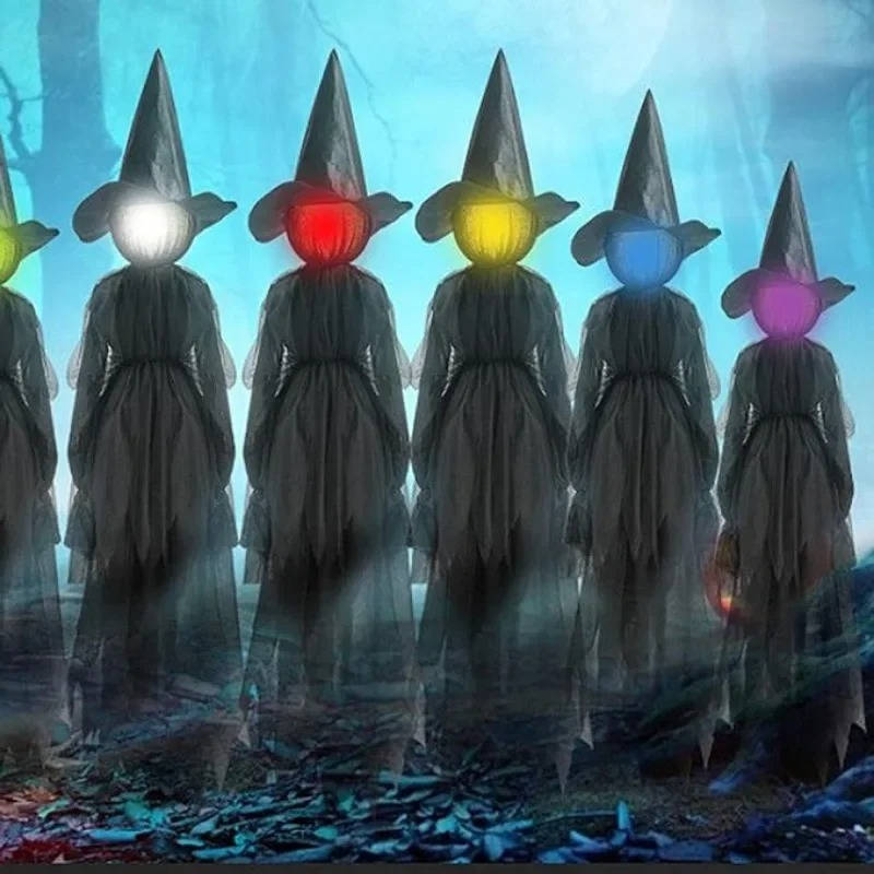 Waterproof fabric robes on the Halloween witch decorations