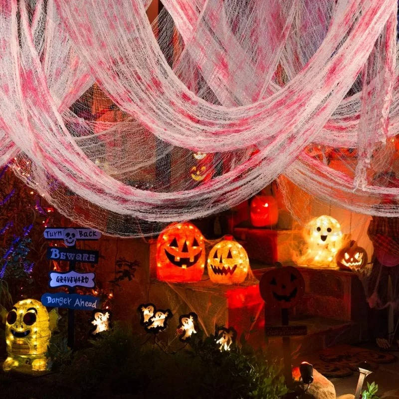 Red Halloween creepy cloth yard decoration