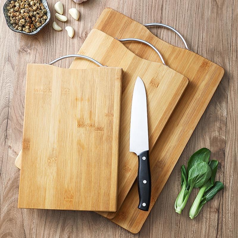 Double-Sided Bamboo Cutting Board with Steel Handle | Non-Slip Surface for Daily Prep | 9 Sizes up to 23 x 14.5 in