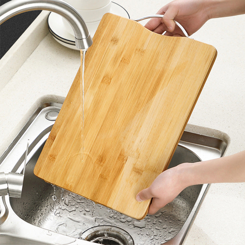 Double-Sided Bamboo Cutting Board with Steel Handle | Non-Slip Surface for Daily Prep | 9 Sizes up to 23 x 14.5 in
