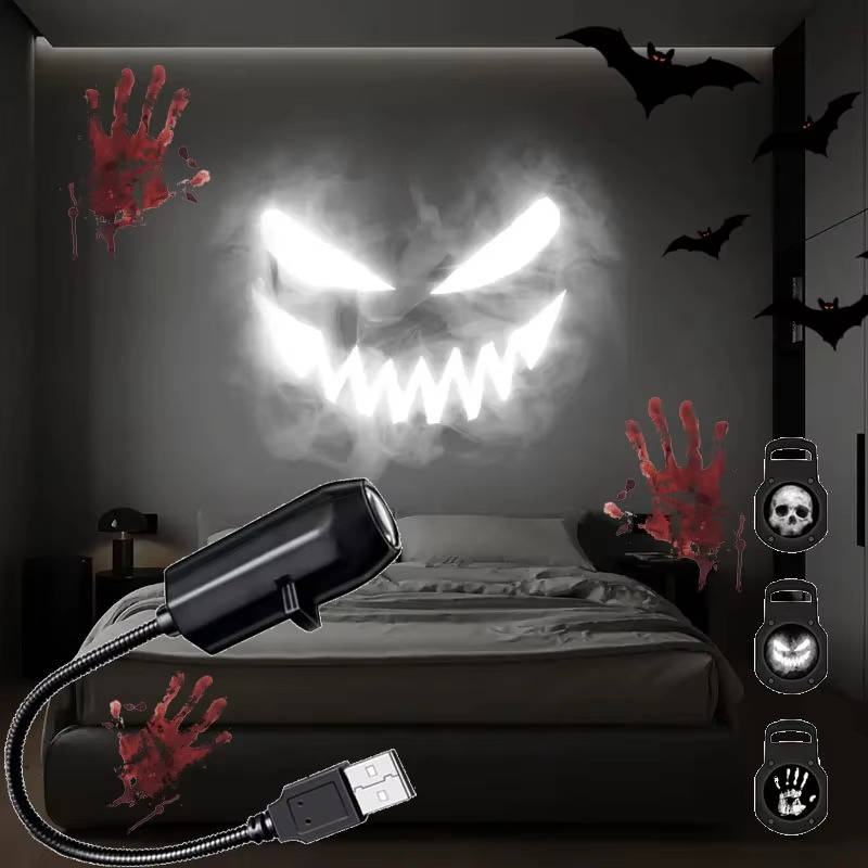 USB powered Halloween projector shown at compact size