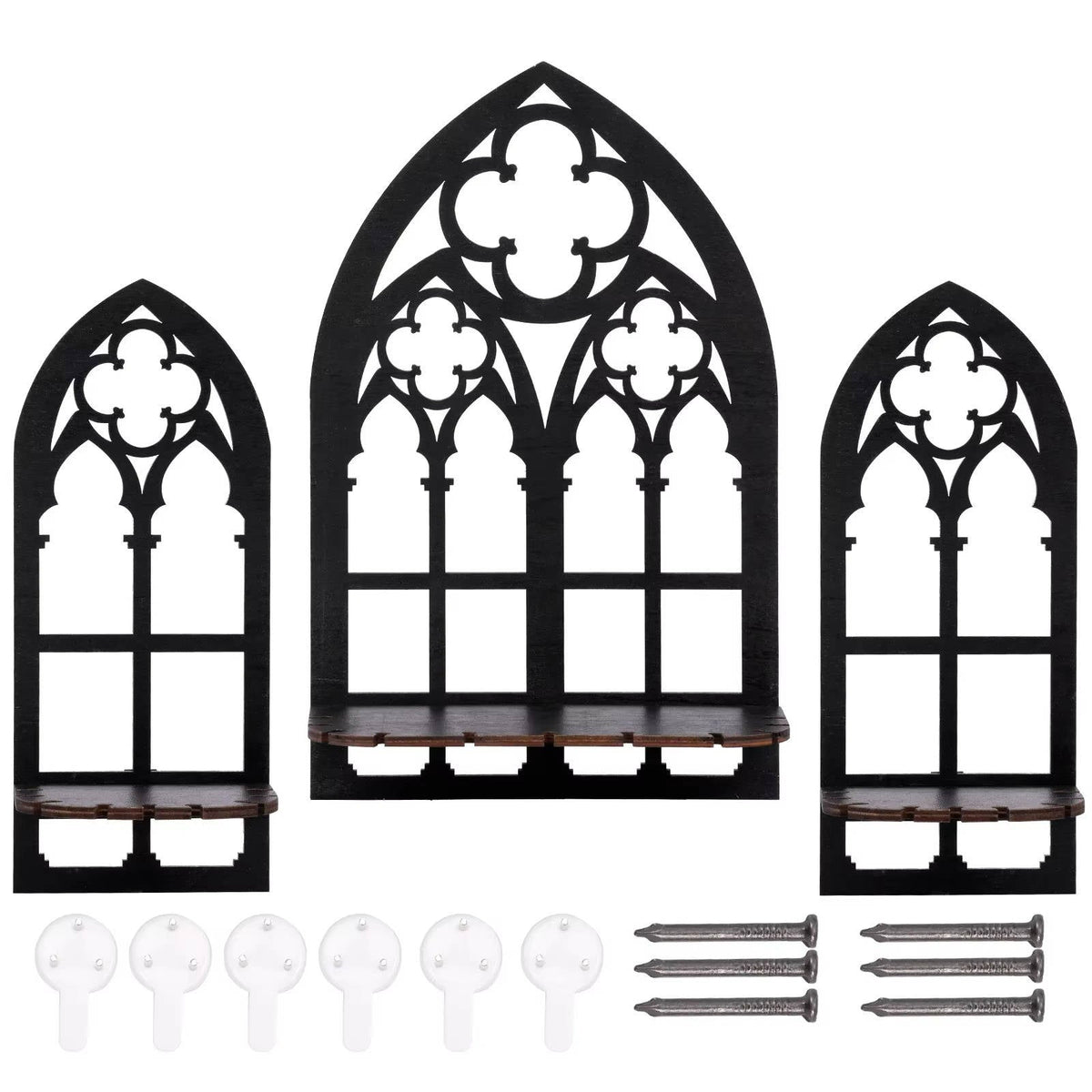 Mystical wood arch frame set styled for a Halloween display