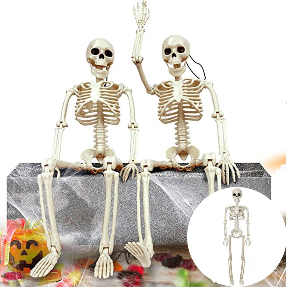 Hanging skeleton Halloween decoration with posable joints