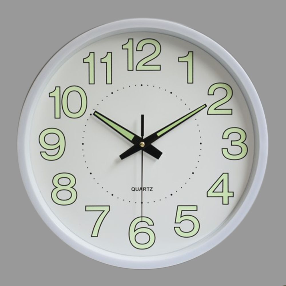 Quartz Wall Clock with Glow in the Dark Numerals | Silent Hands for Bedroom, Office and Hallway | 4 Colors