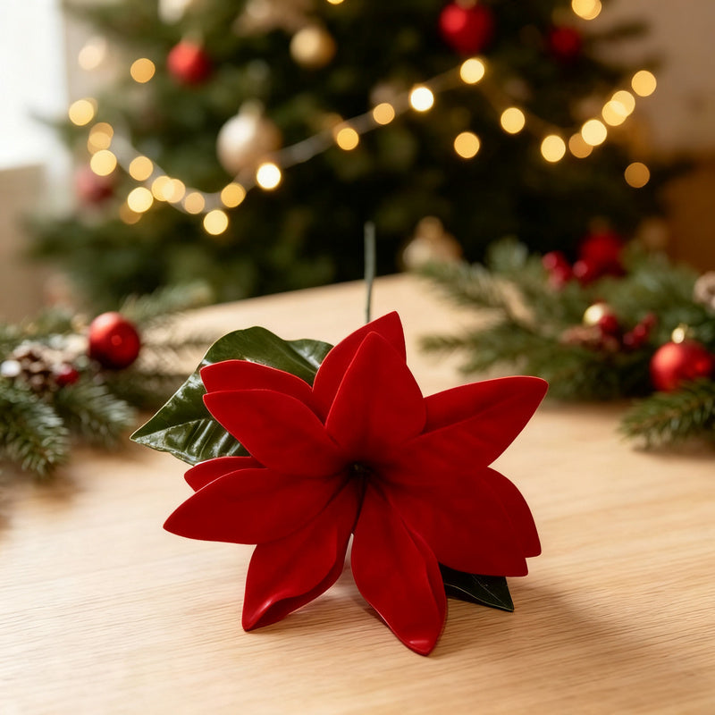 Mini Christmas Tree Arrangement in a Vase, 8 in Tall | Plastic and Wood Build for Desks and Shelves | Four Designs