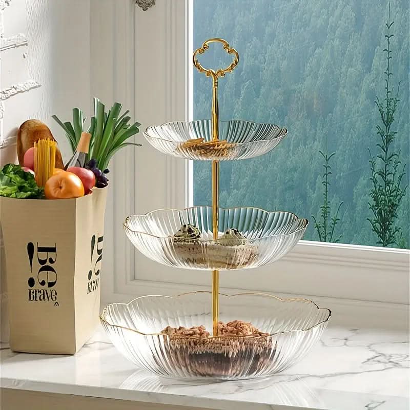 3 Tier Fruit Bowl Organizer Metal Stand