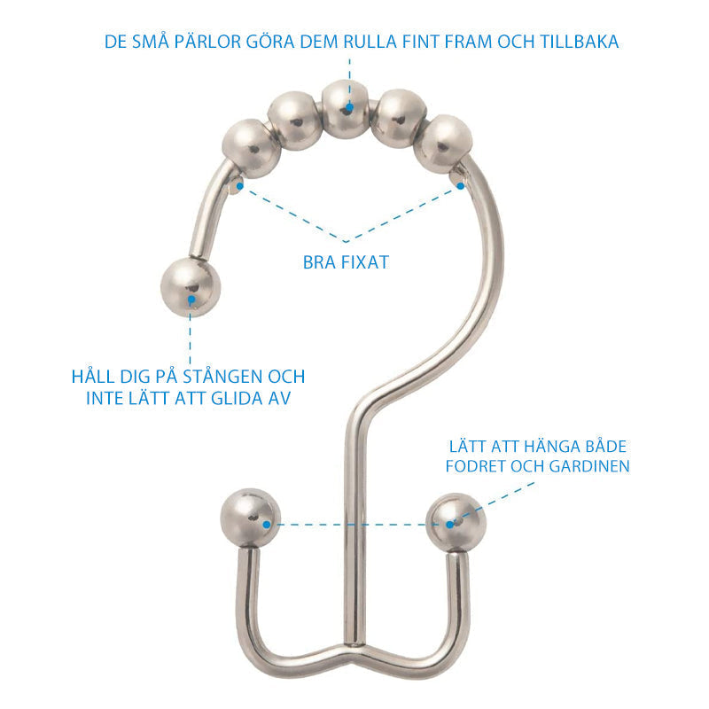 Stainless Steel Shower Curtain Hooks