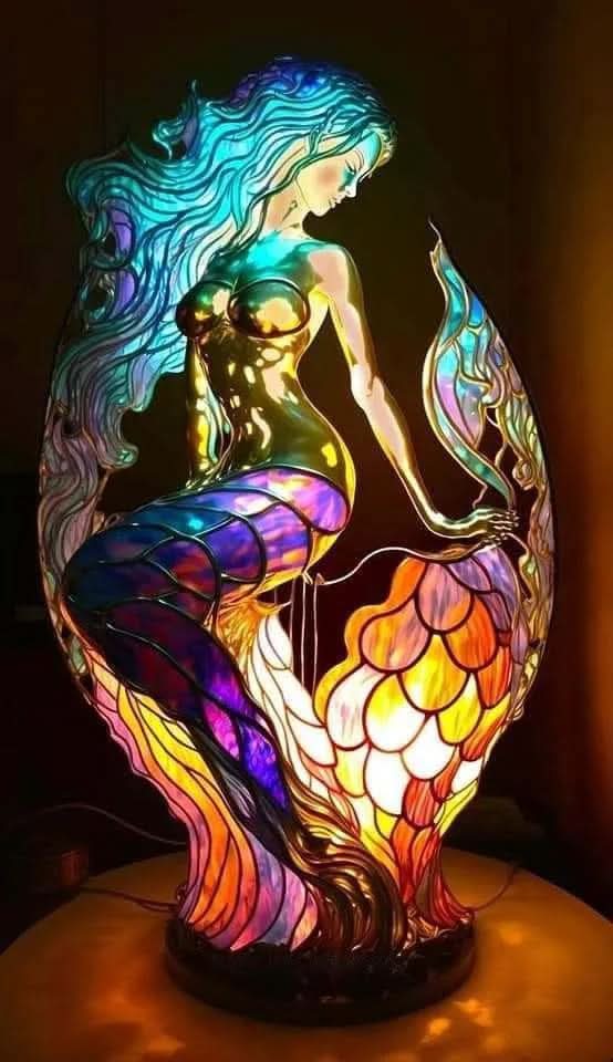LED Table Lamp Resin Design