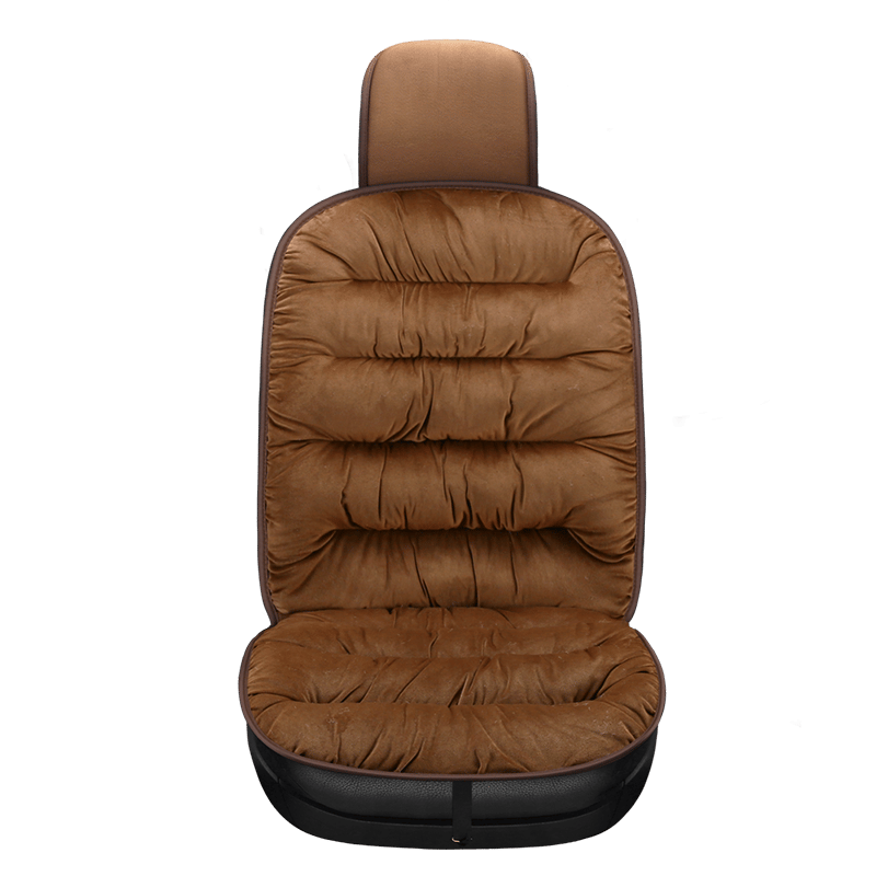 Plush Car Seat Cushion with Full Backrest | 105 x 49 cm Thick Padded Winter Pad | Available in 4 Colors