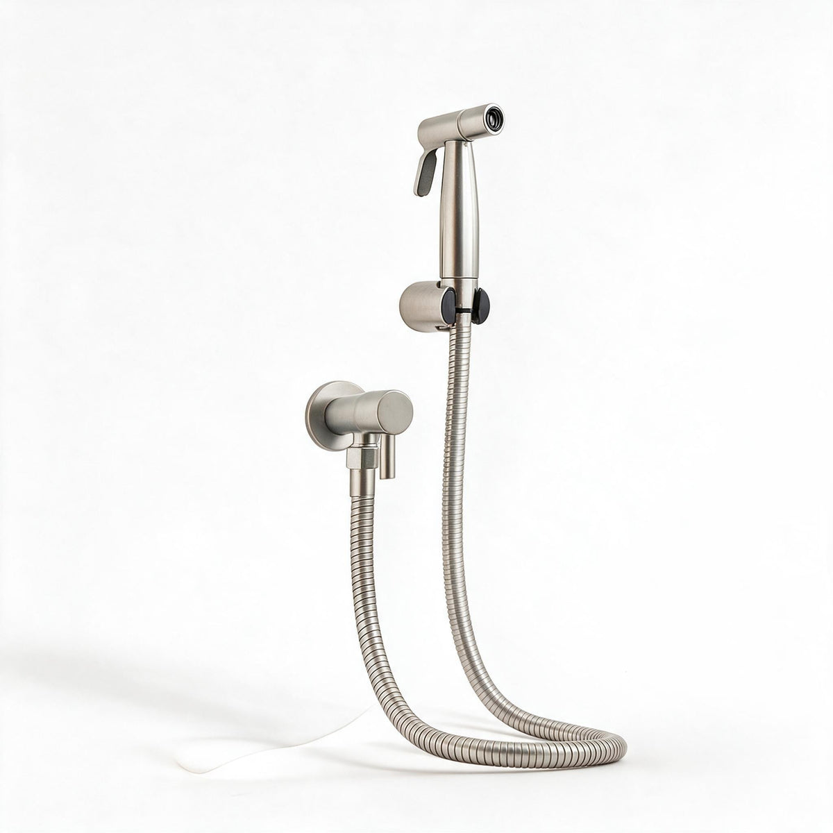 Stainless Steel Bidet Sprayer for the Toilet, with a 150 cm Shower Hose | Wall Holder and Angle Valve Included | Silver or Black