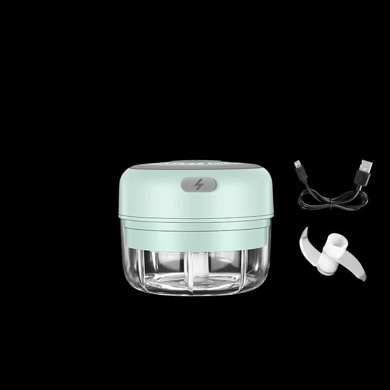 Mini Electric Food Chopper with One-Touch Lid | Stainless Blades and a 5 fl oz Bowl | USB Rechargeable Kitchen Gadgets