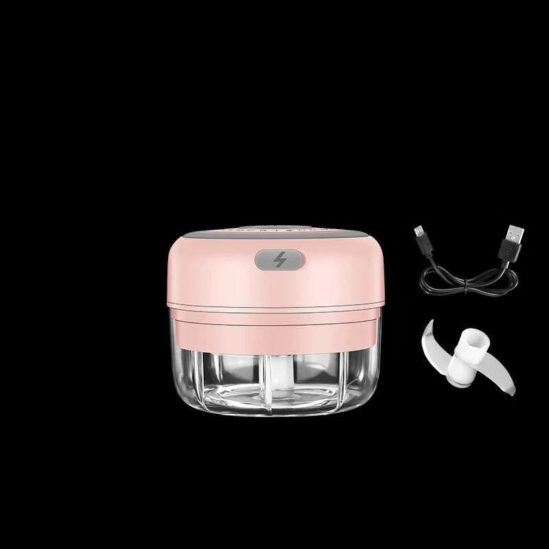 Mini Electric Food Chopper with One-Touch Lid | Stainless Blades and a 5 fl oz Bowl | USB Rechargeable Kitchen Gadgets