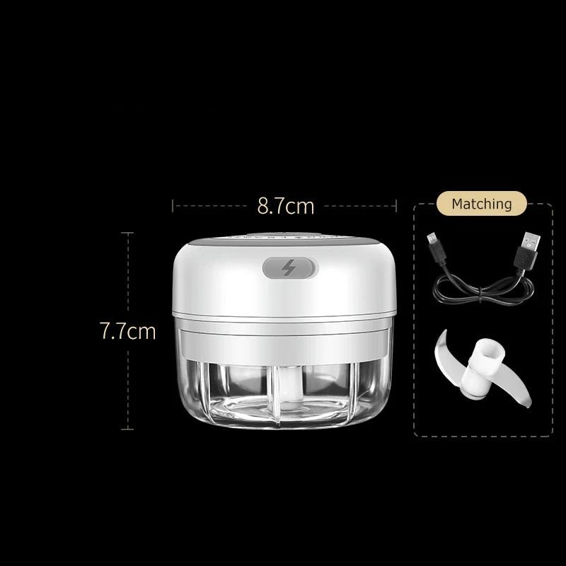 Mini Electric Food Chopper with One-Touch Lid | Stainless Blades and a 5 fl oz Bowl | USB Rechargeable Kitchen Gadgets
