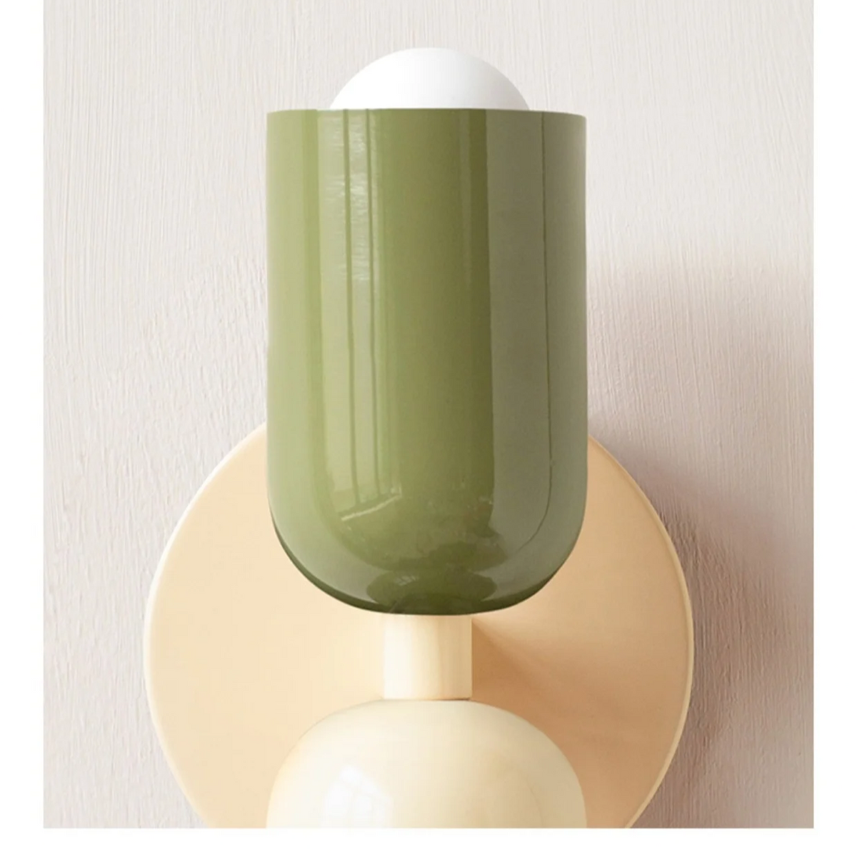 Modern Scandinavian Wall Sconce | Two Light Metal Fixture for Bedroom, Hallway or Living Room | 6 Color Combinations