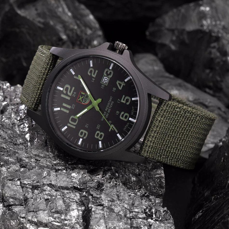 Tactical Military Style Waterproof Watches for Men | Stainless Steel Case on a Silicone Strap, Stopwatch and Date