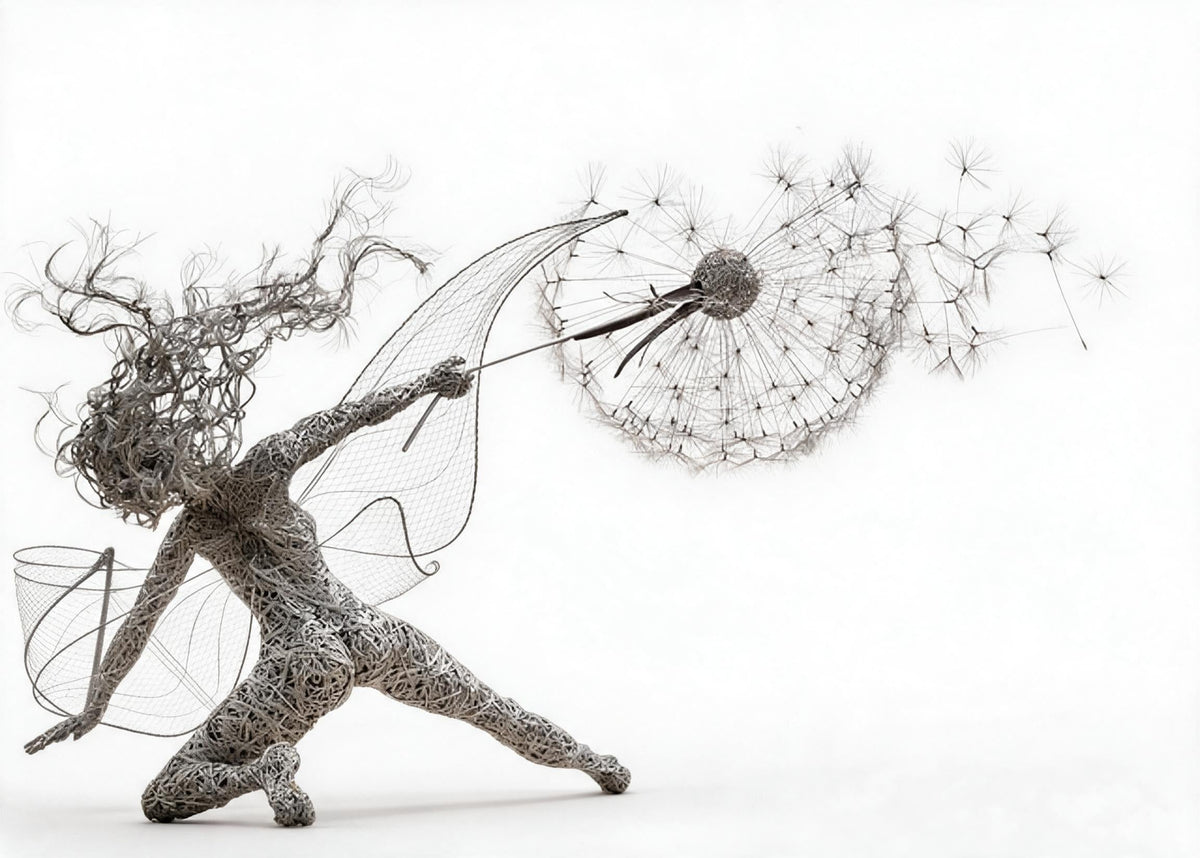 Fairy and Dandelion Garden Metal Art Stake | Rust Free Weather Resistant Silhouette | 4 Designs to Choose
