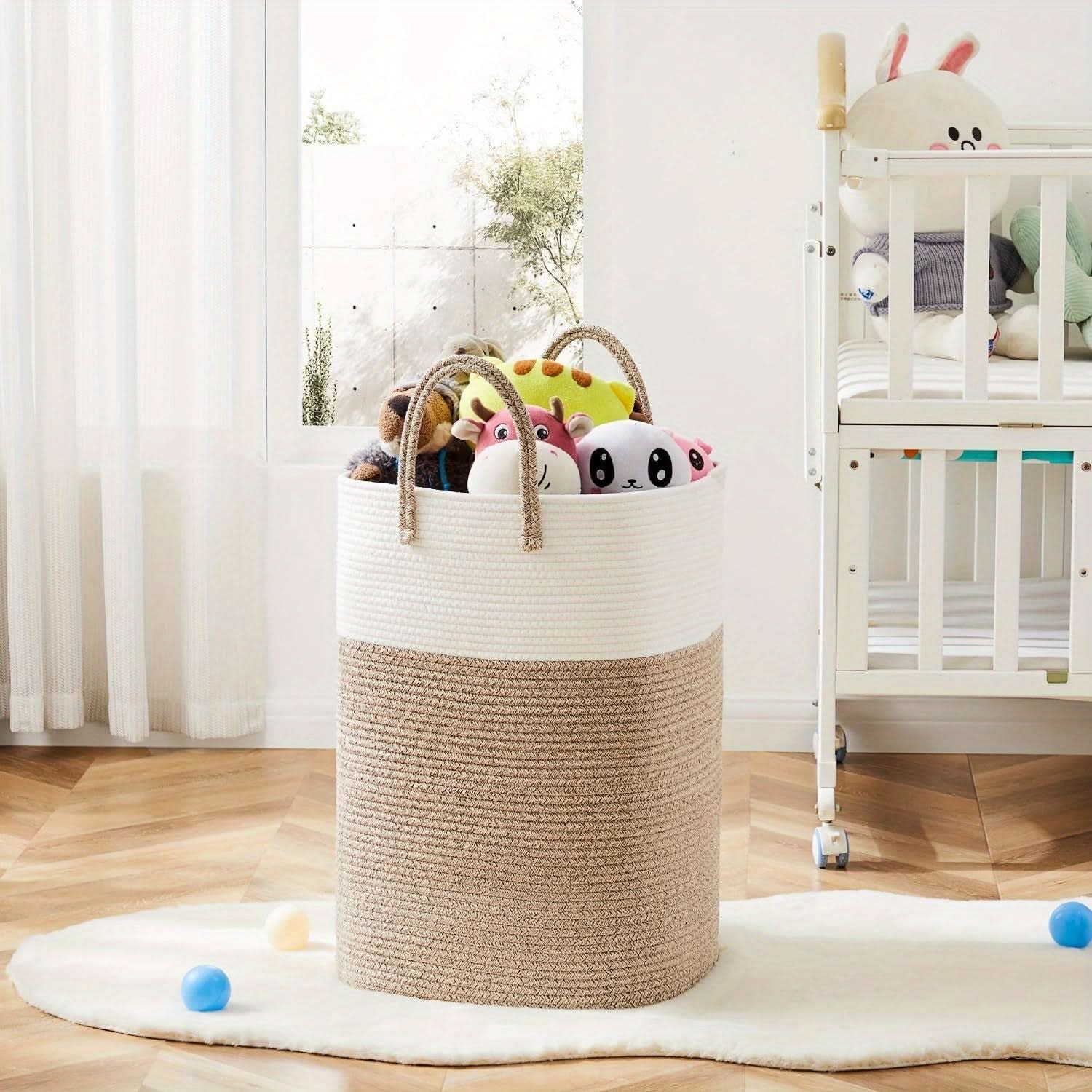 Large Woven Cotton Laundry Hamper