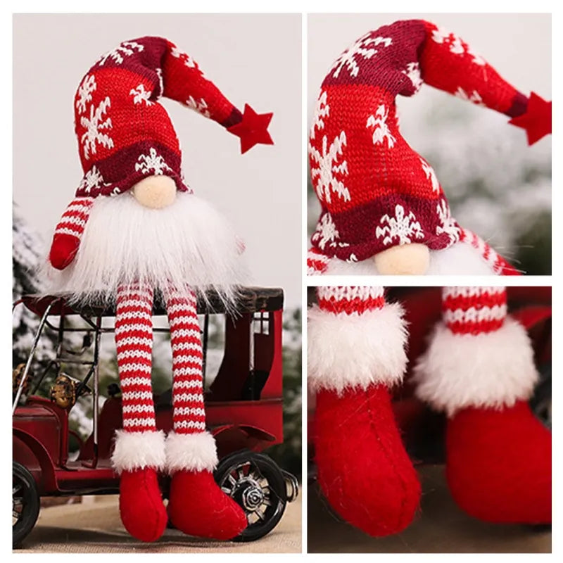 Light-Up Christmas Doll with Long Hat and Warm Glow | Soft Fabric Figurines in Green, Grey or Red | Indoor Decor