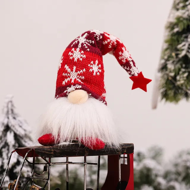 Light-Up Christmas Doll with Long Hat and Warm Glow | Soft Fabric Figurines in Green, Grey or Red | Indoor Decor
