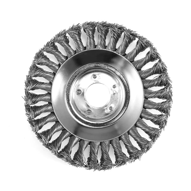 Steel Weed Brush Head for String Trimmer | 150 mm Wheel with 1 in Arbor Bore | Garden Edging Attachment, Machine Not Included