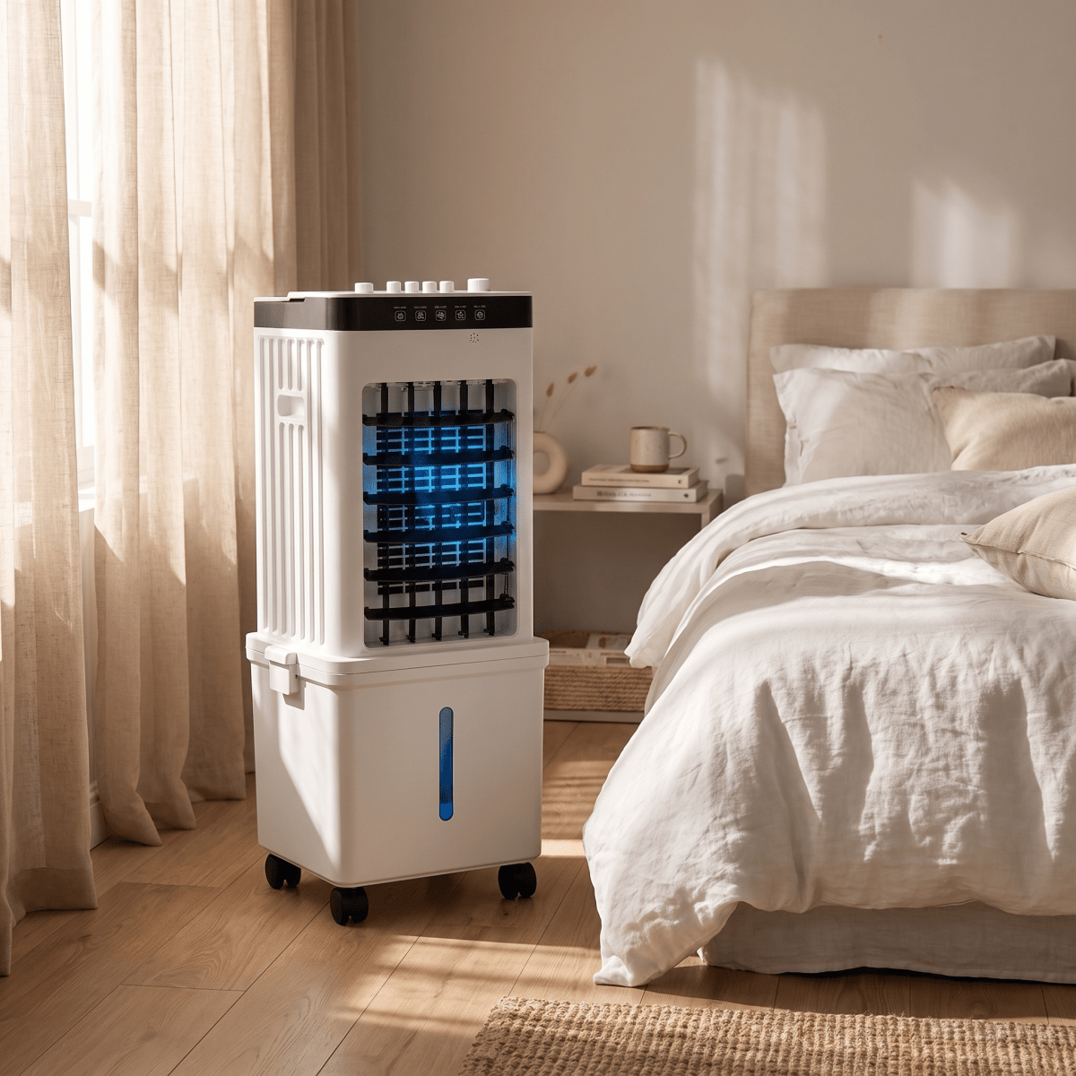 Compact 3-in-1 Air Cooler without Exhaust Hose | Quiet, Ice-Compatible Tank | Cools, Humidifies & Purifies