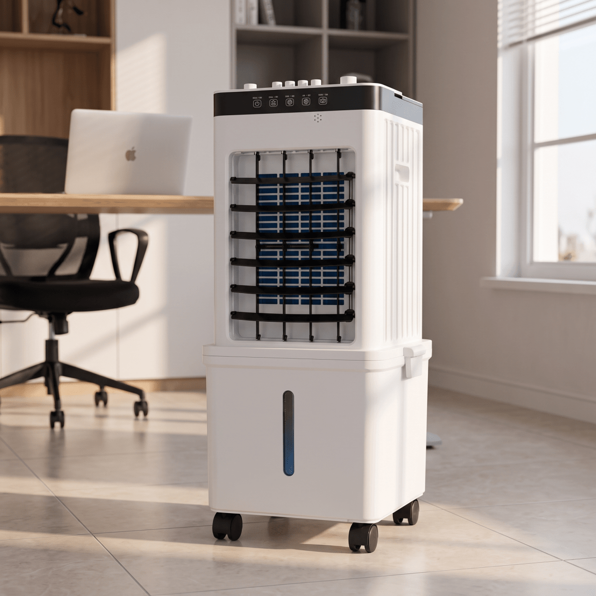Compact 3-in-1 Air Cooler without Exhaust Hose | Quiet, Ice-Compatible Tank | Cools, Humidifies & Purifies