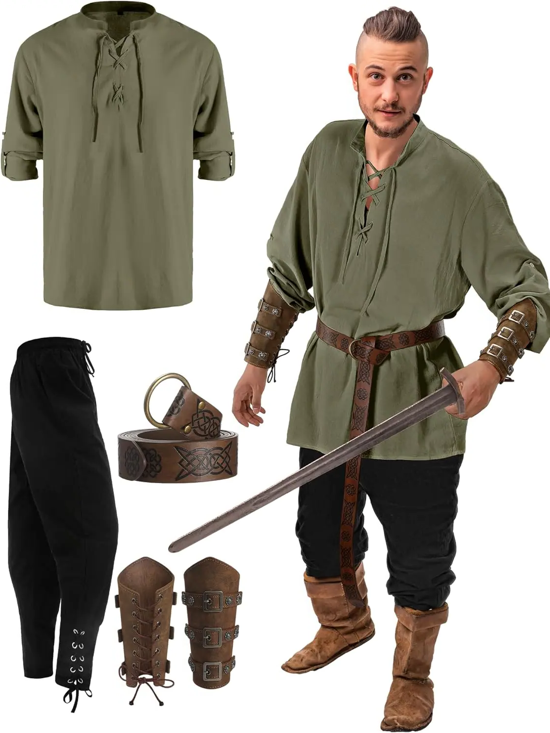 Pirate Halloween costume in a black and green color combination