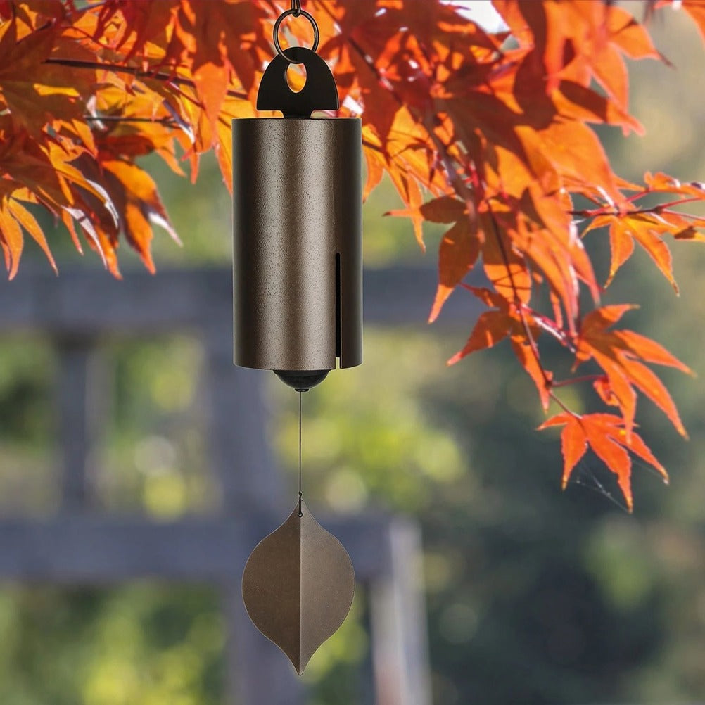 12 inch wind chime with black clapper and hanging cord