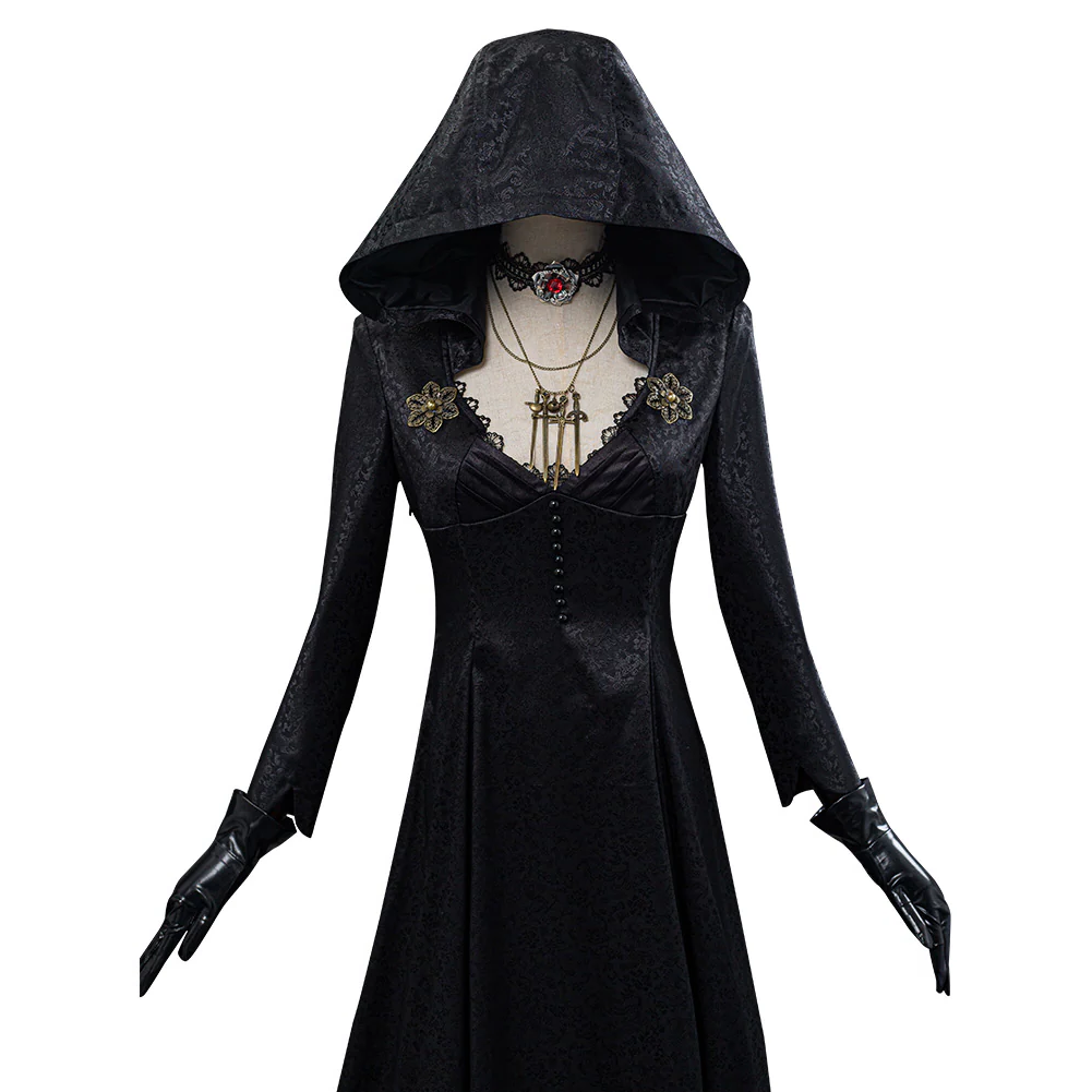 Vampire lady Halloween costume set shown from another angle