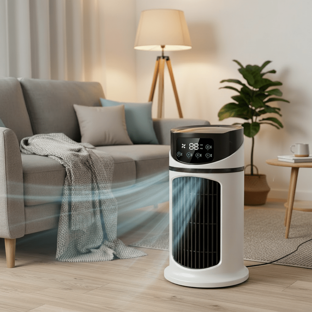 Portable Evaporative Air Cooler with Fan & Humidifier | USB Powered, 300ml Tank | Compact Desk Cooling