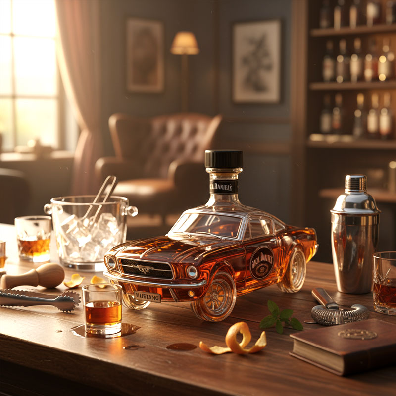 Car Shaped Whiskey Decanter Glass Bottle