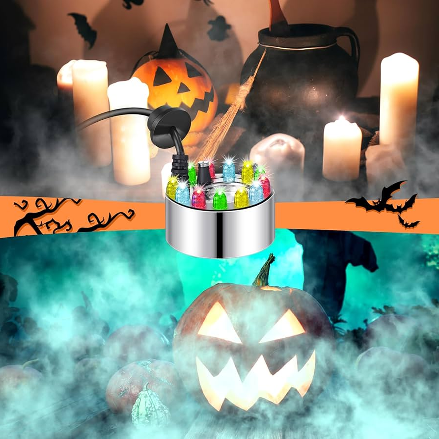 Colored mist effect from the LED fogger used as party atmosphere
