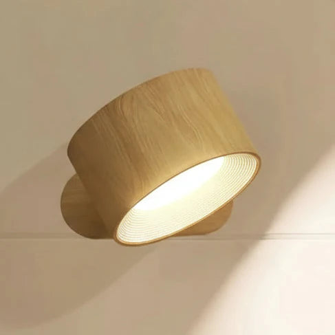 GLOW360 - Wireless, Redatable LED Wall Lamp - Wood