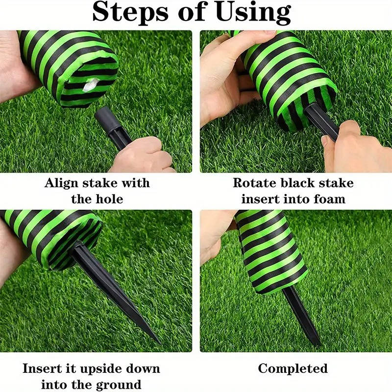 Witch Legs Halloween Yard Stake | Striped Stockings And Pointed Shoes In 5 Colors | Weather Resistant, No Tools