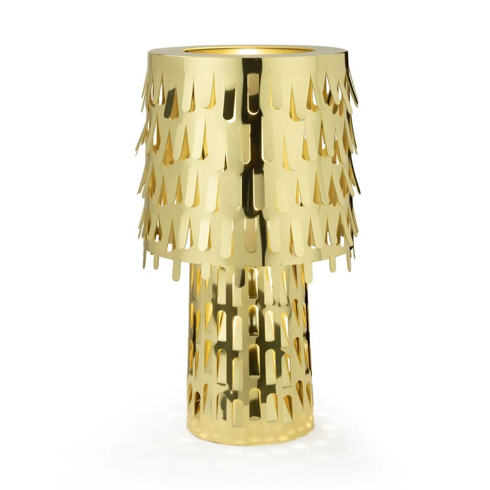 Brass Table Lamp Leaf Shade