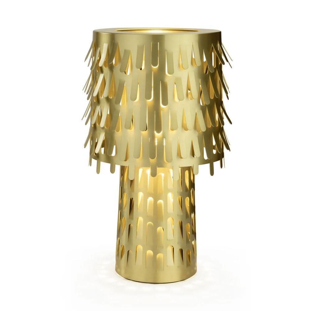 Brass Table Lamp Leaf Shade