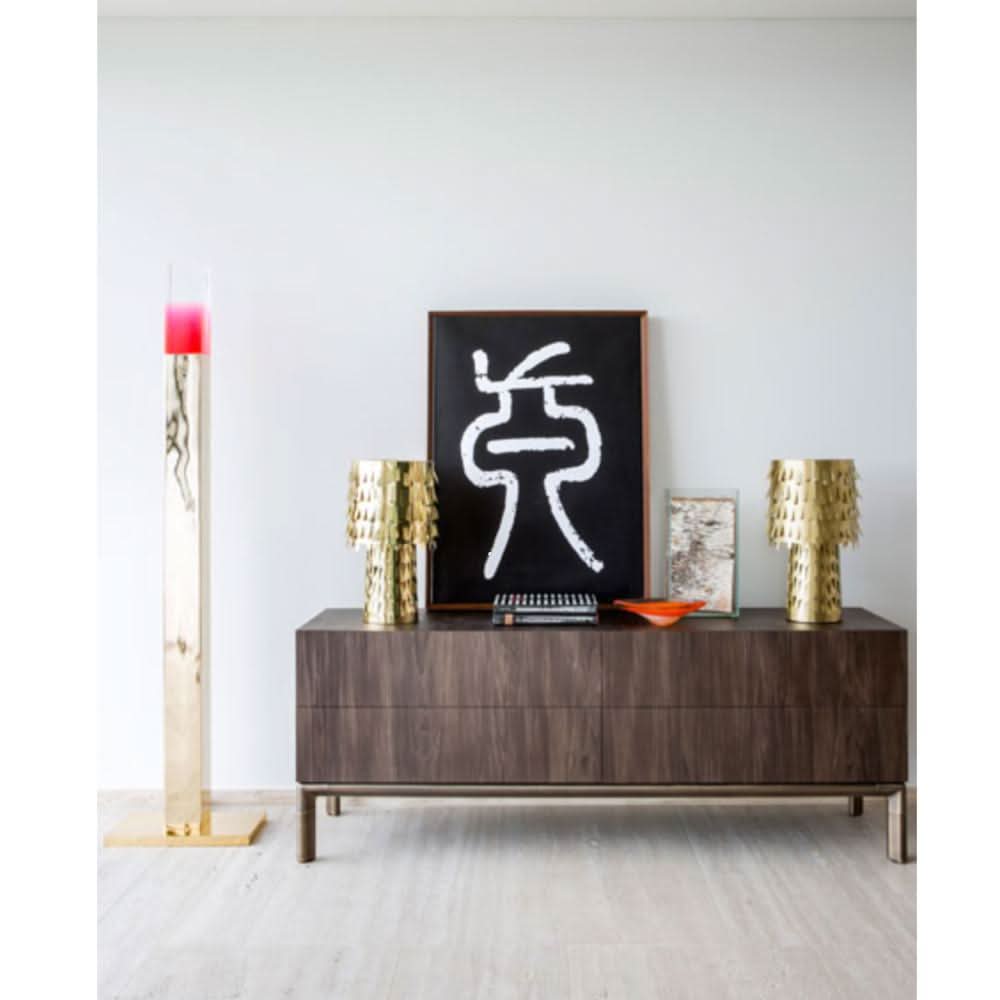 Brass Table Lamp Leaf Shade
