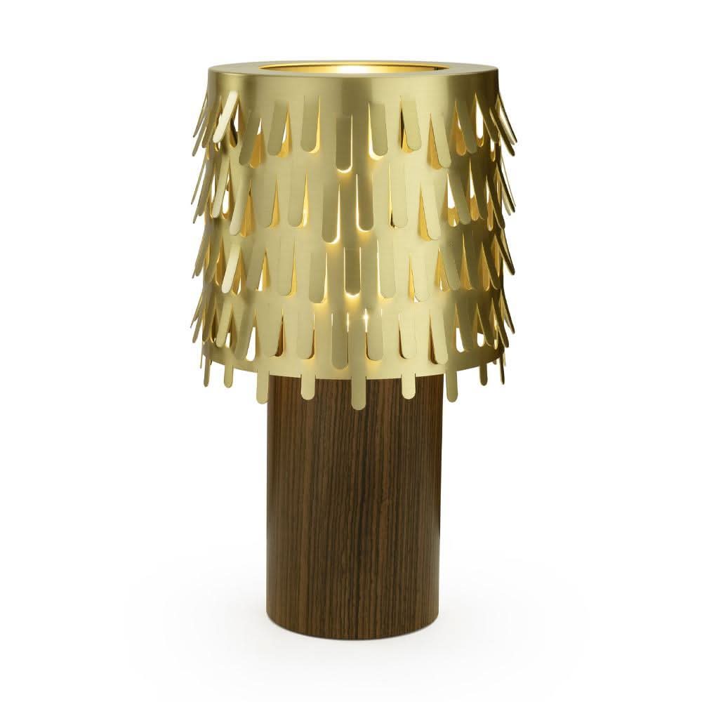Brass Table Lamp Leaf Shade