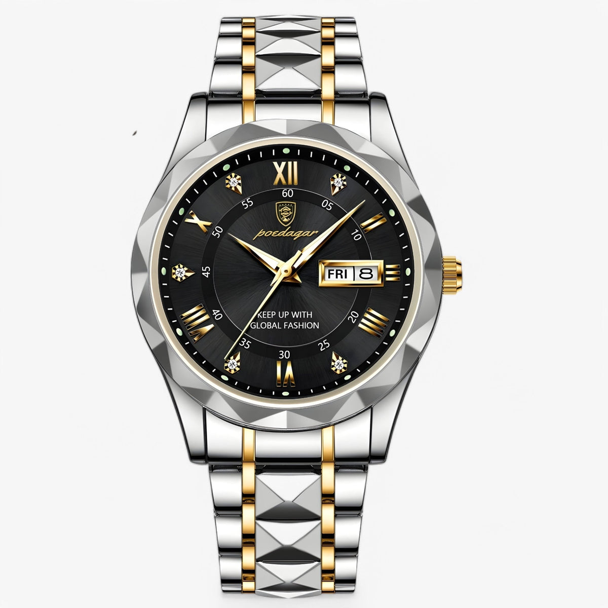 Men's Automatic Watch with a Stainless Steel Bracelet | 40mm Case, Day and Date Window | 6 Color Options