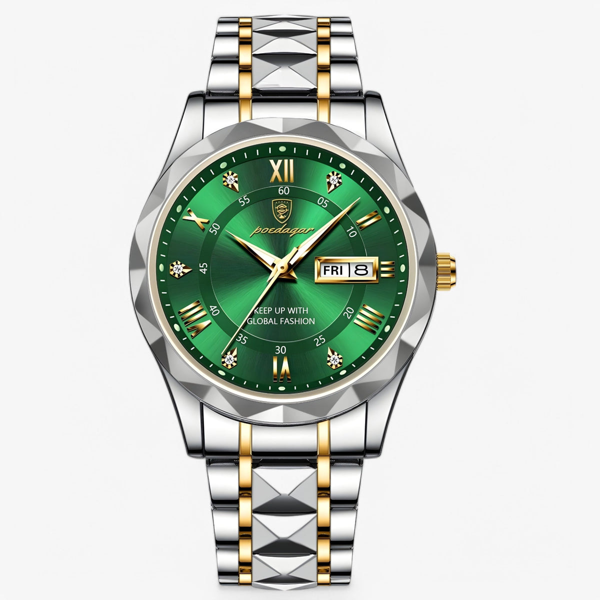 Men's Automatic Watch with a Stainless Steel Bracelet | 40mm Case, Day and Date Window | 6 Color Options