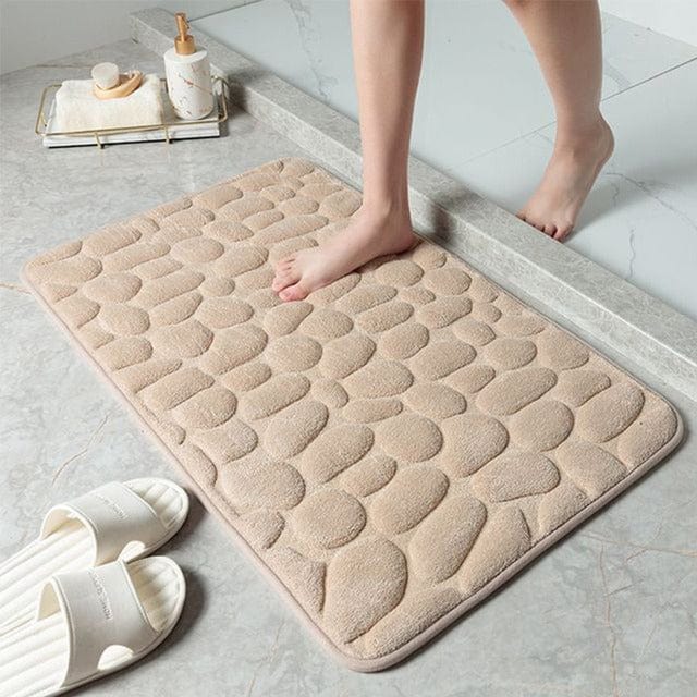 Memory Foam Bath Mat with a Pebble Texture | Non Slip Backing for the Bathroom or Living Room | Machine Washable, Two Sizes